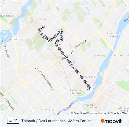 41 bus Line Map