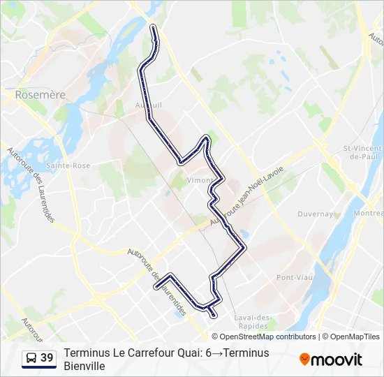 39 Bus Line Map