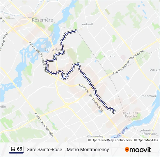 65 Bus Line Map