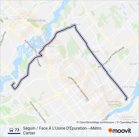 73 Bus Line Map