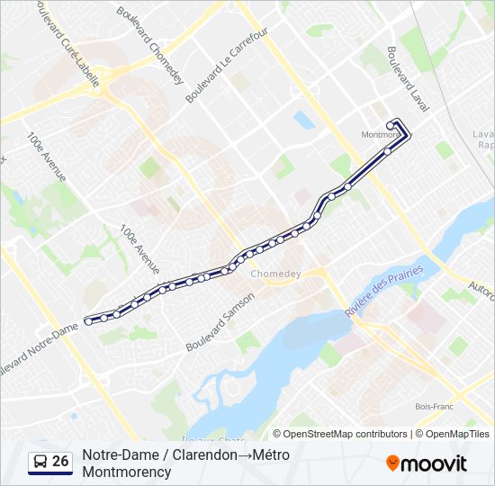26 Bus Line Map