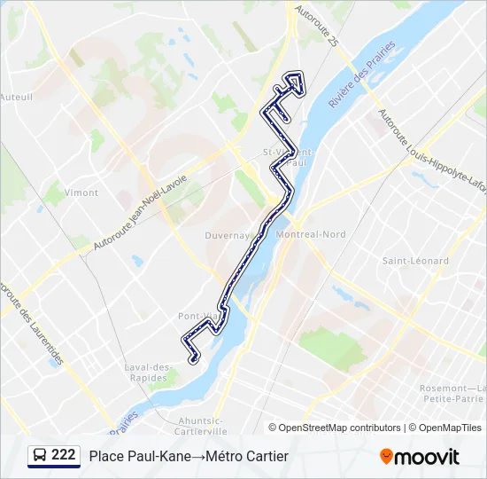 222 Bus Line Map