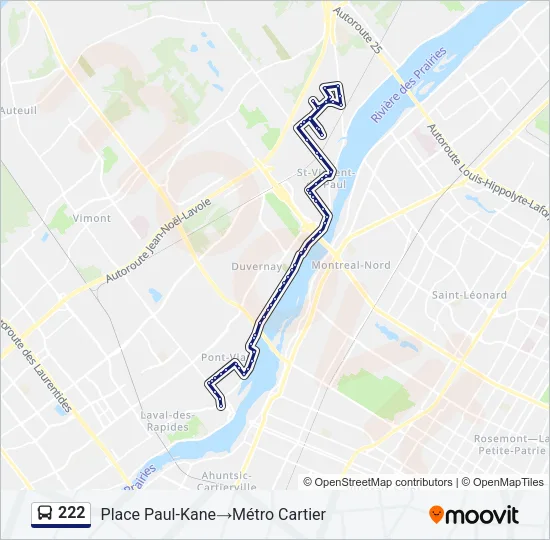 222 Bus Line Map