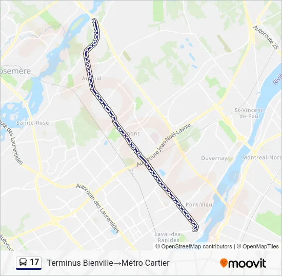 17 Bus Line Map