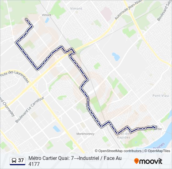 Plan de la ligne 37 de bus