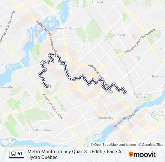 61 Bus Line Map
