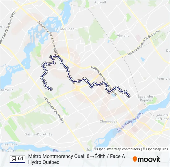 61 Bus Line Map