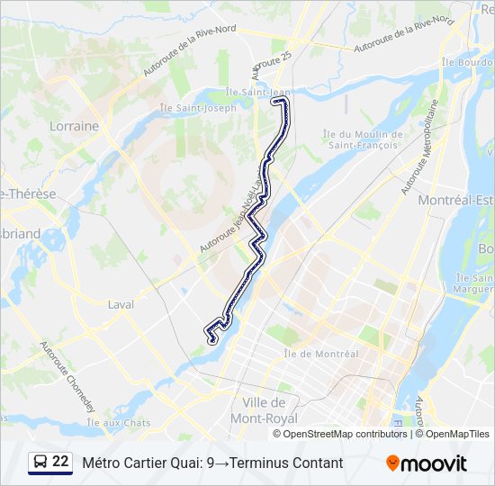 22 Bus Line Map