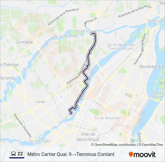 22 Bus Line Map