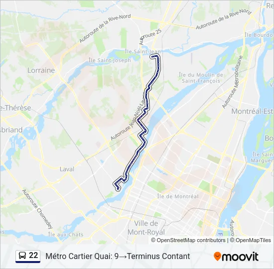 22 Bus Line Map