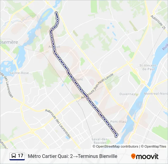 17 Bus Line Map