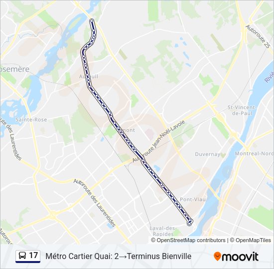 17 Bus Line Map