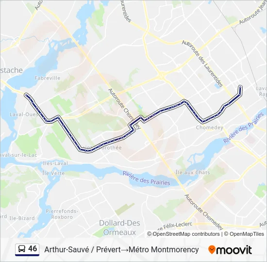 46 Bus Line Map