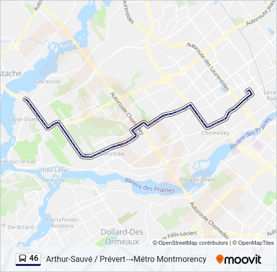 46 Bus Line Map