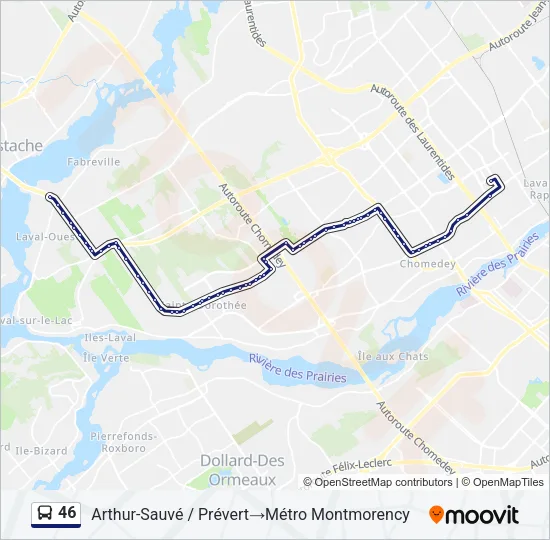 46 Bus Line Map