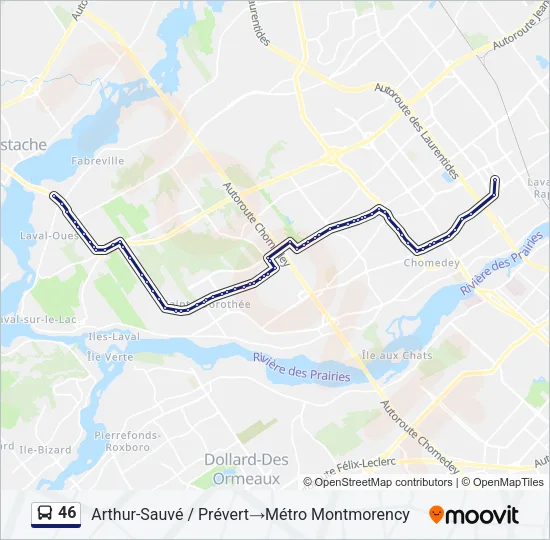 46 Bus Line Map