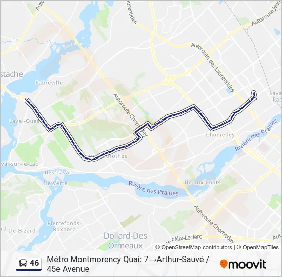 46 Bus Line Map