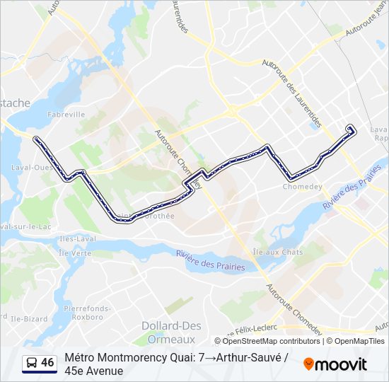 46 Bus Line Map