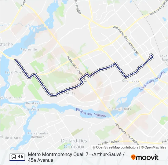 46 Bus Line Map