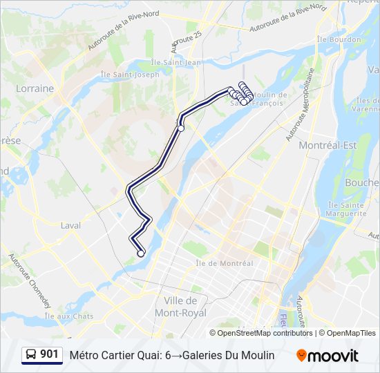901 Bus Line Map