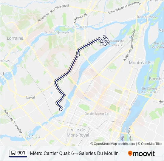 901 Bus Line Map