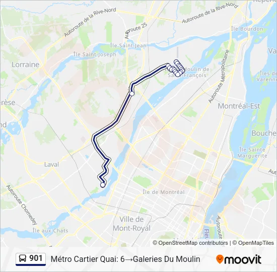 901 Bus Line Map