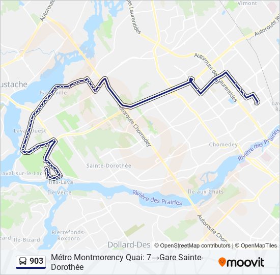 Plan de la ligne 903 de bus