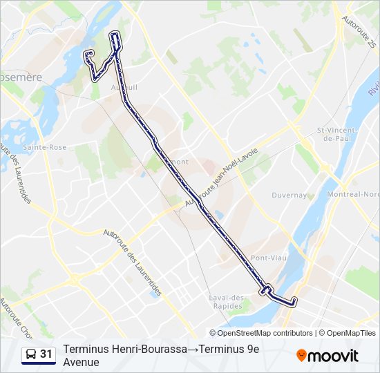 31 Bus Line Map