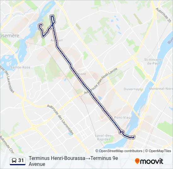 31 Bus Line Map