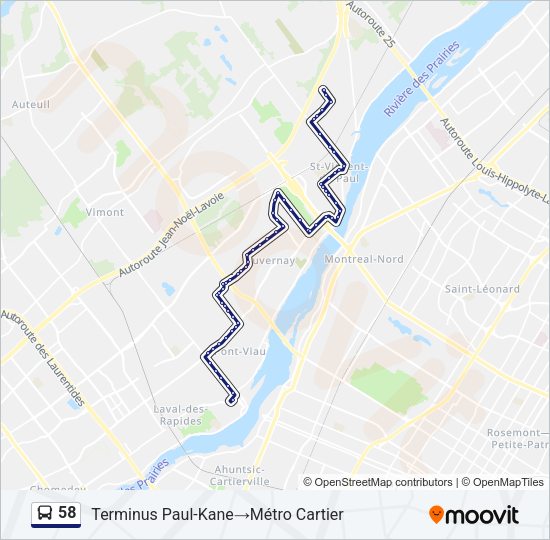 58 Bus Line Map