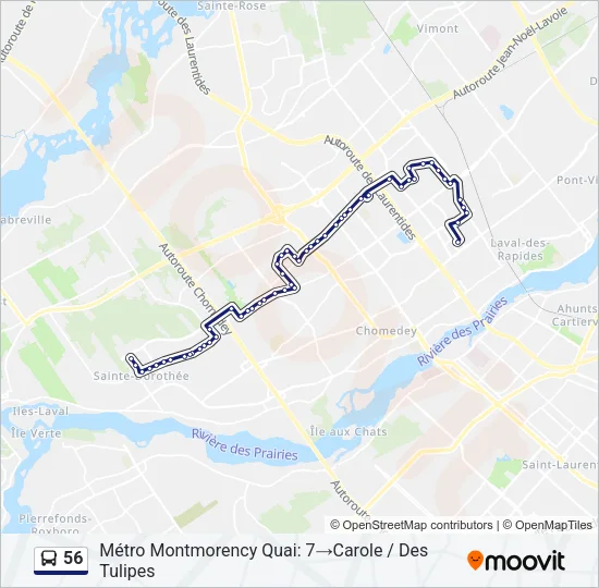 56 Bus Line Map