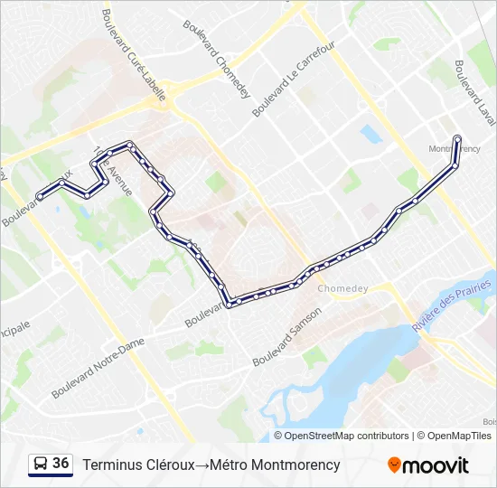 36 Bus Line Map