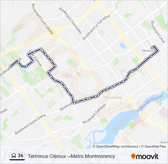 36 Bus Line Map