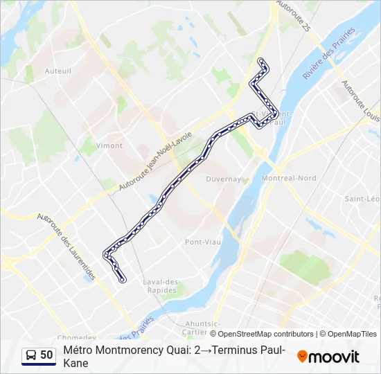 50 Bus Line Map