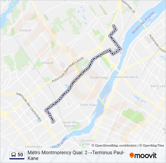50 Bus Line Map