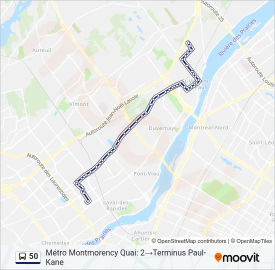 50 Bus Line Map