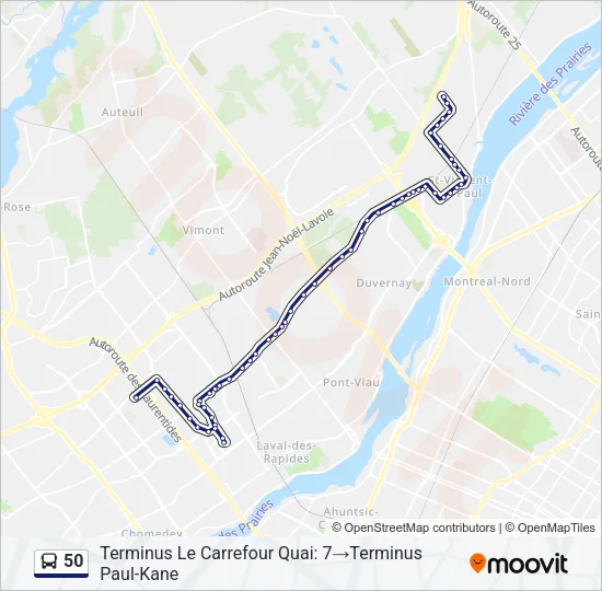 50 Bus Line Map