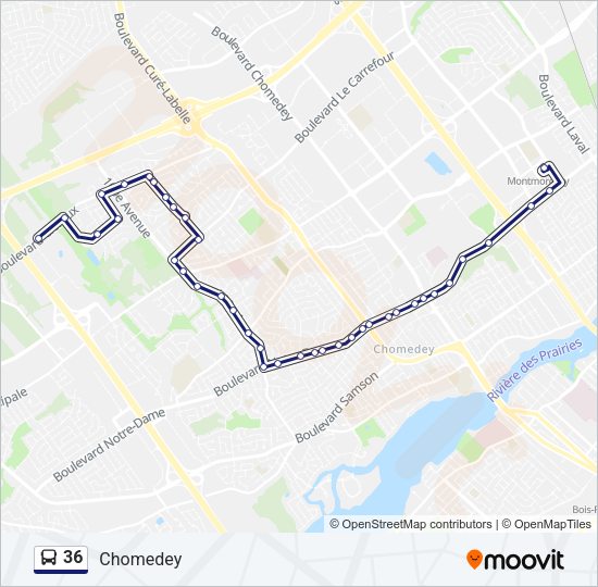 36 Bus Line Map