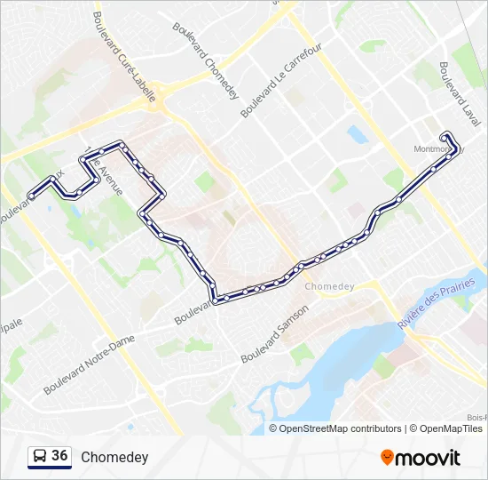 36 Bus Line Map