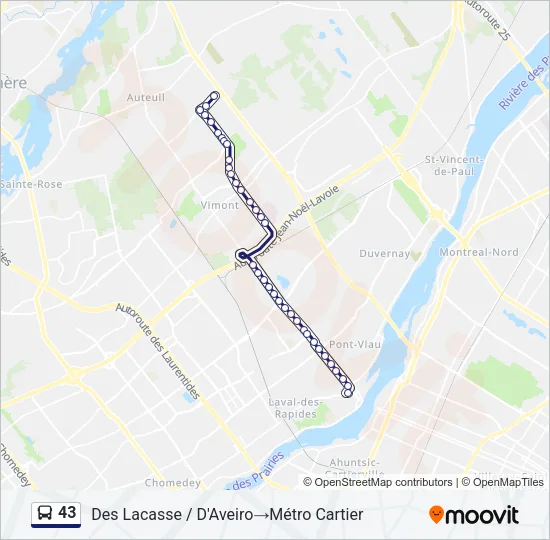 43 Bus Line Map