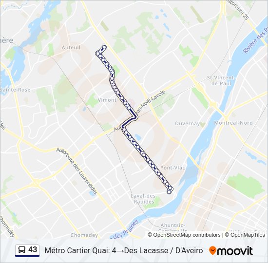43 Bus Line Map