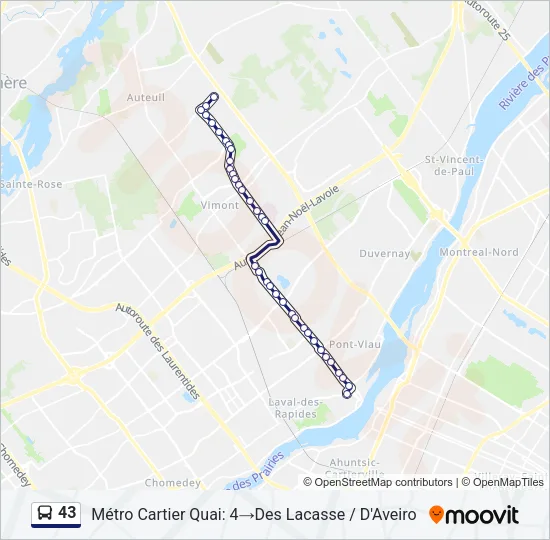 43 Bus Line Map
