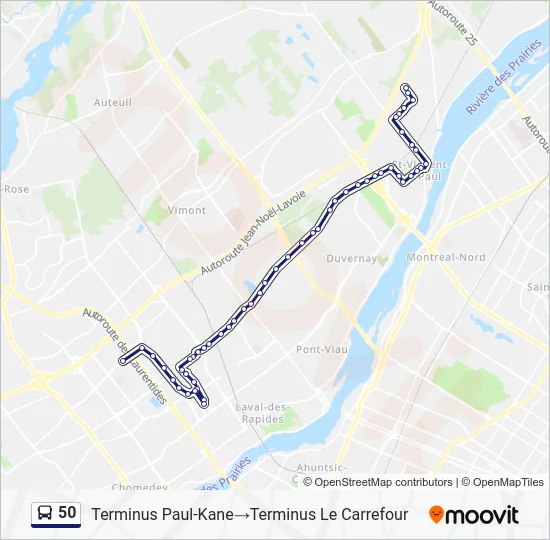 50 Bus Line Map