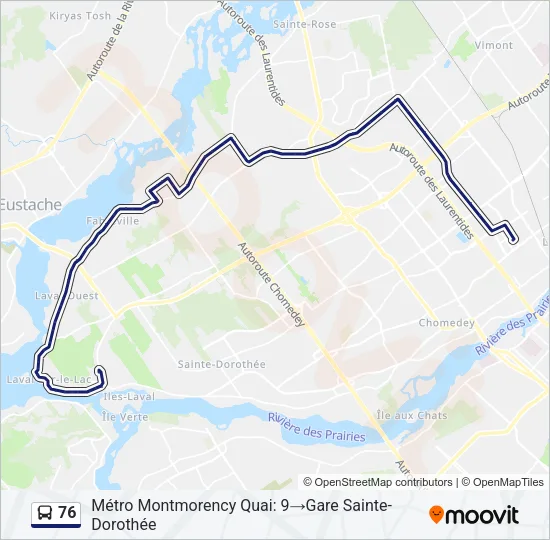 76 Bus Line Map