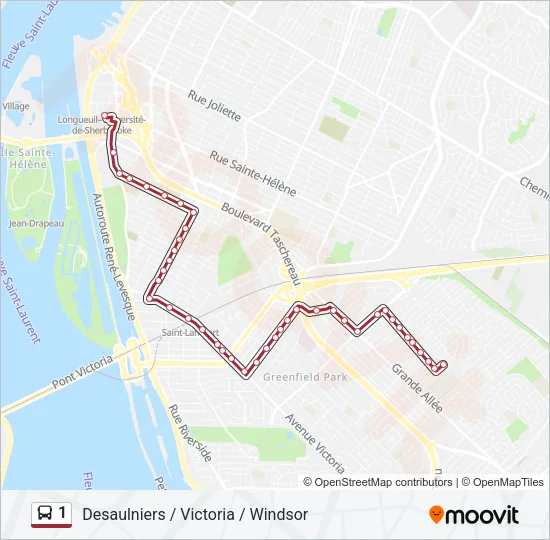 1 Bus Line Map