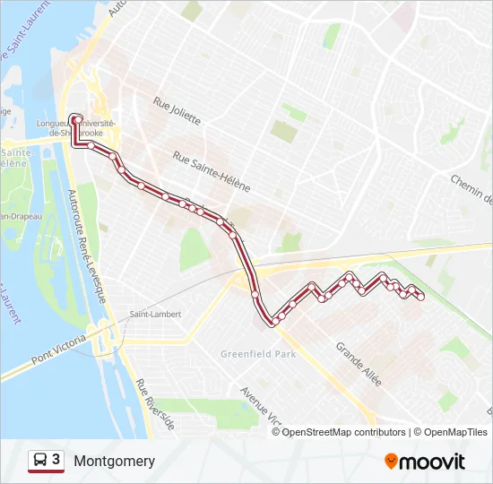 Plan de la ligne 3 de bus