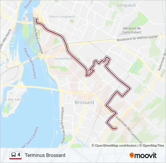 Plan de la ligne 4 de bus