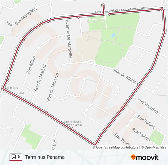 5 Bus Line Map