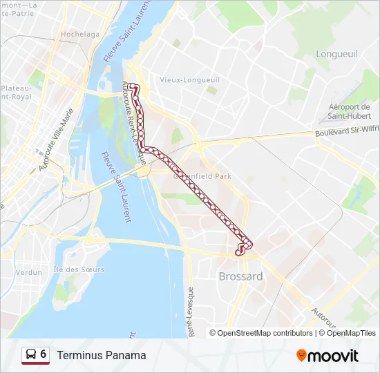 Plan de la ligne 6 de bus