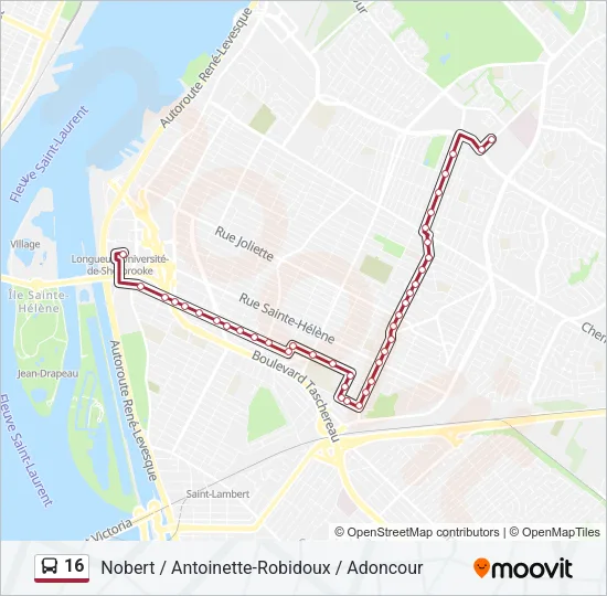 16 Bus Line Map